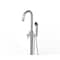 Castello Usa Neptune Freestanding Brushed Nickel Gooseneck Tub Filler Faucet with Breeze Handle CB-F04-BN-J0806 - alternate 6